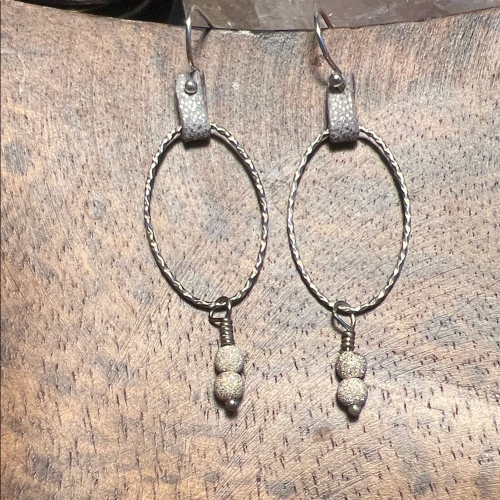 Elegant Silver Oval Earrings